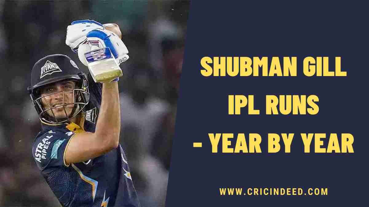 Shubman Gill IPL Runs – Year by Year