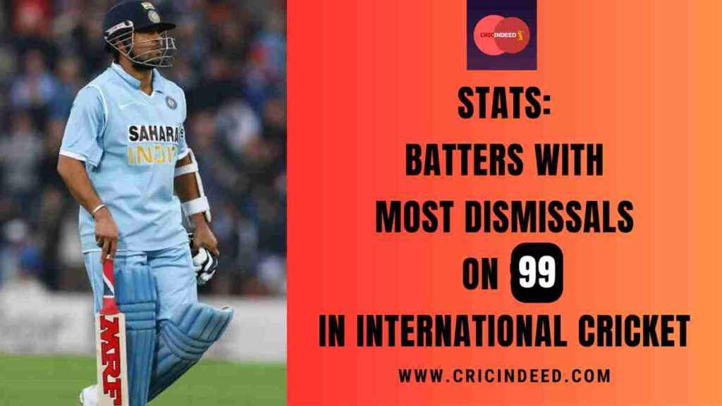 Stats: Batters with Most Dismissals on 99 in International Cricket