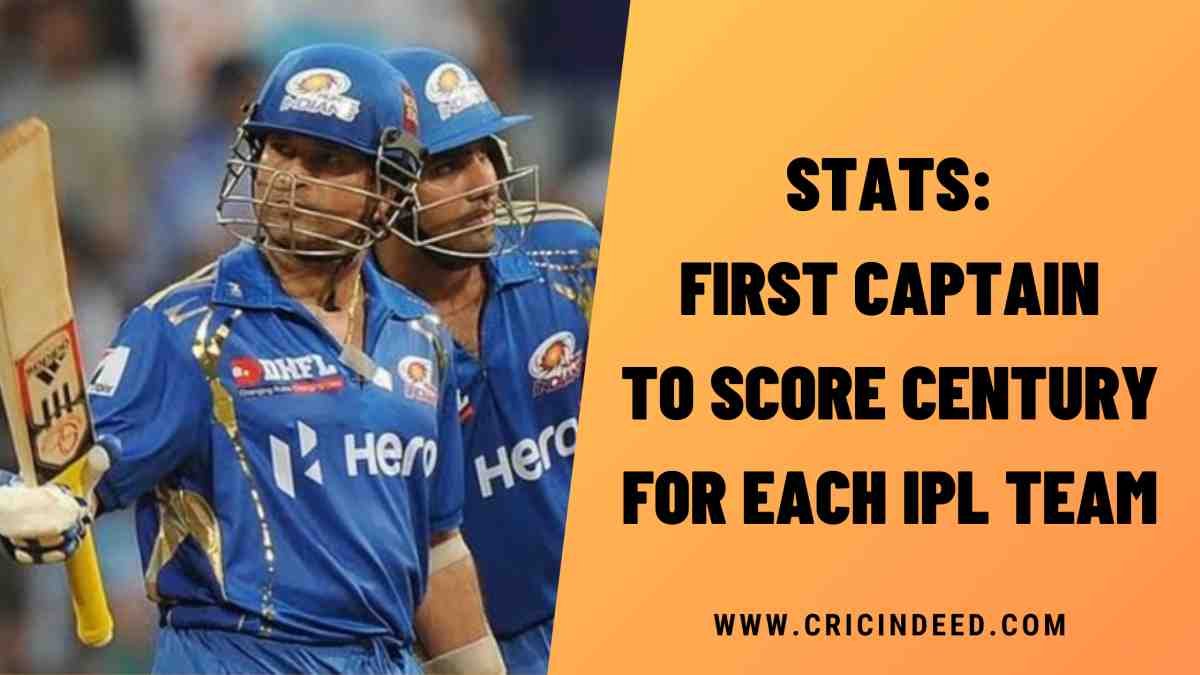 IPL Stats: First Captain to Score Century for Each Team