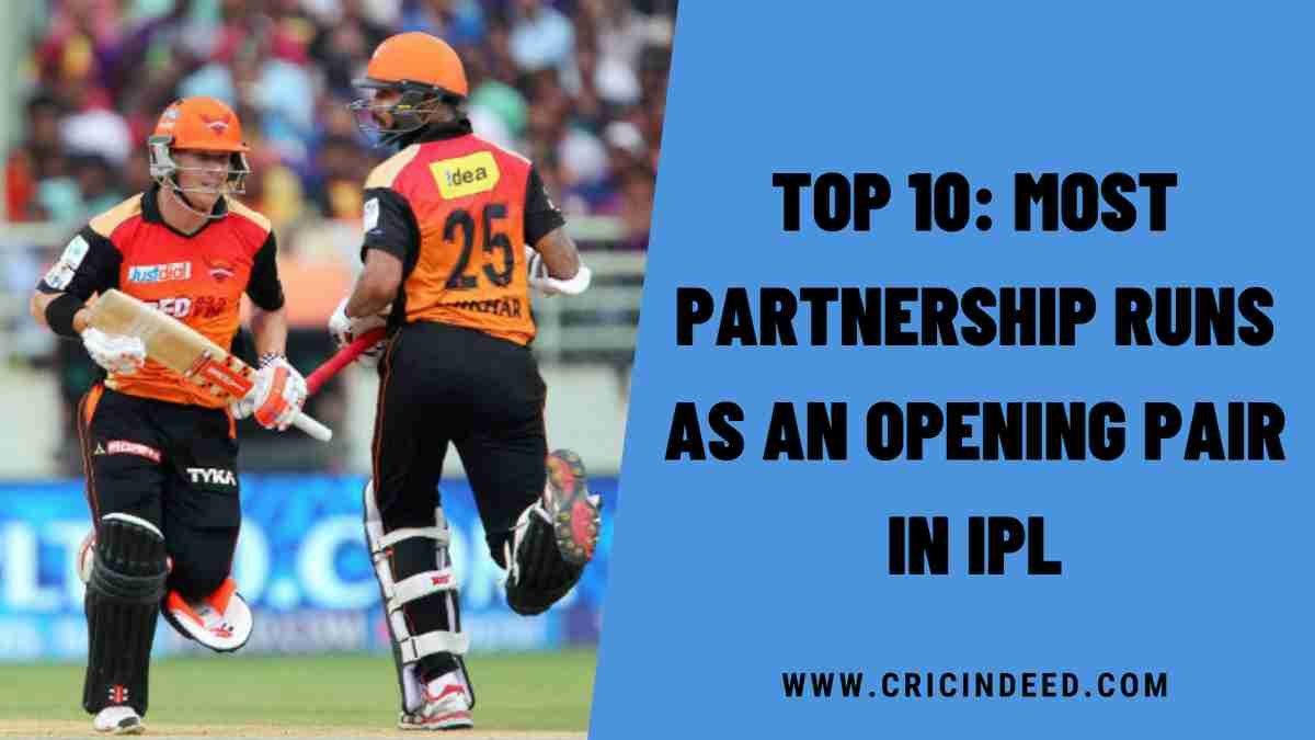Most Opening Partnership Runs in IPL