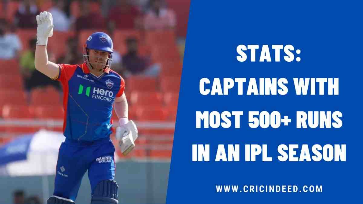 IPL Stats: Captains with Most 500+ Runs in a Season