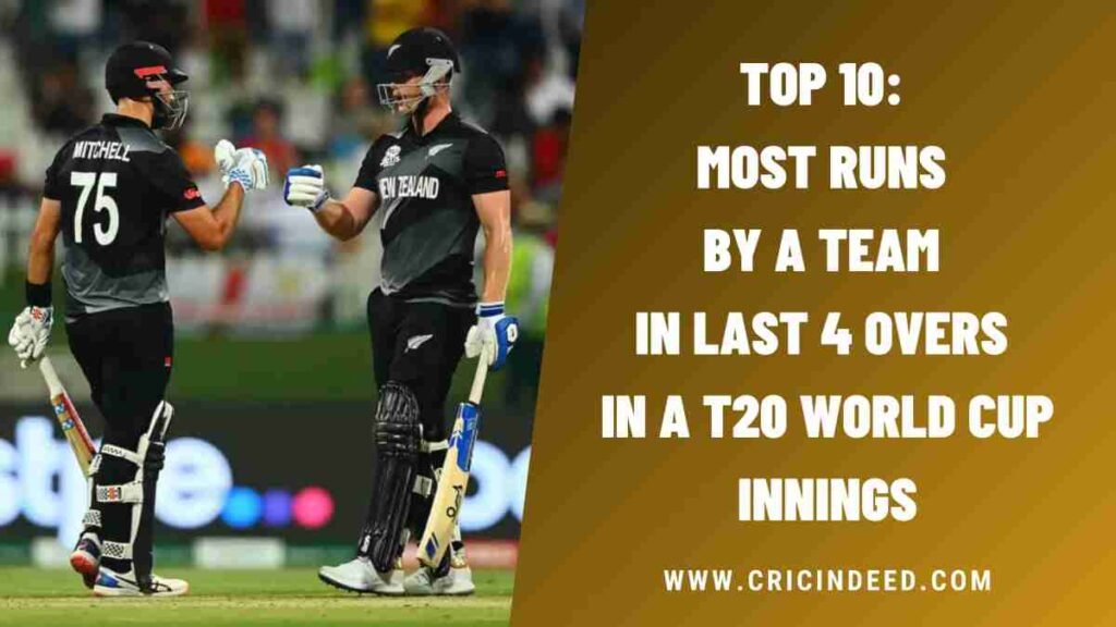 Top 10: Most Runs by a Team in Last 4 Overs in a T20 World Cup Innings