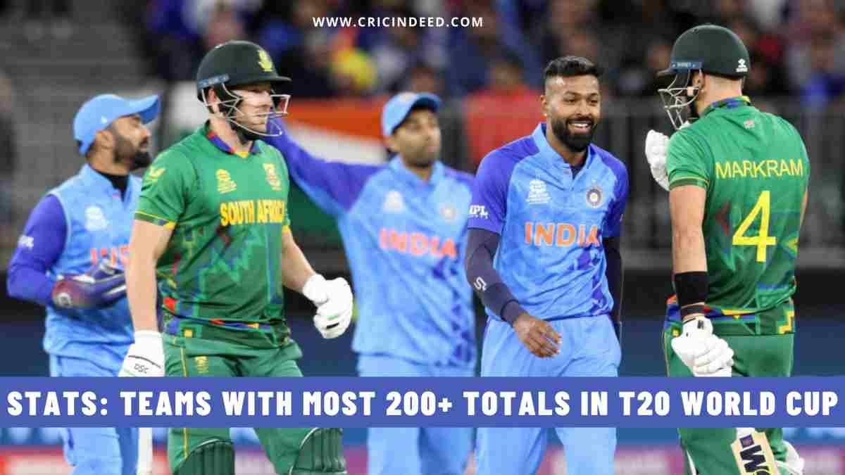 T20 World Cup Stats: Teams with Most 200+ Totals