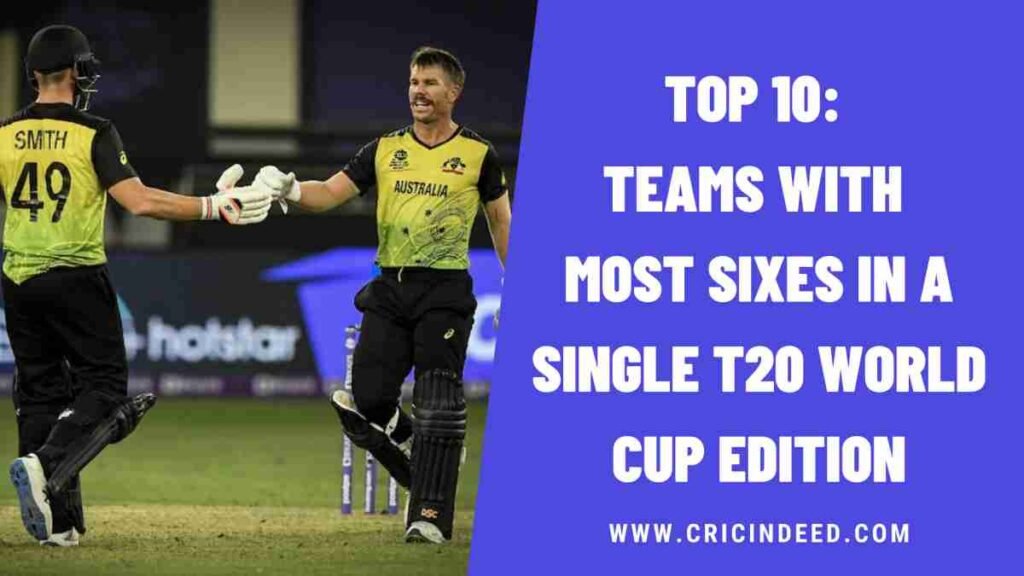 Top 10: Teams with Most Sixes in a Single T20 World Cup Edition
