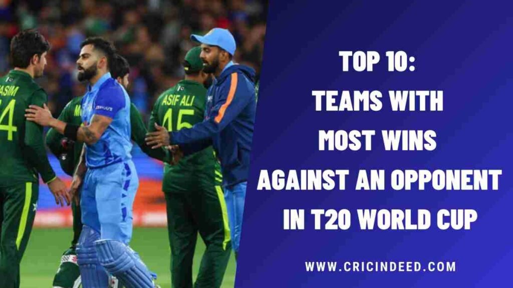 Top 10: Teams with Most Wins against an Opponent in T20 World Cup