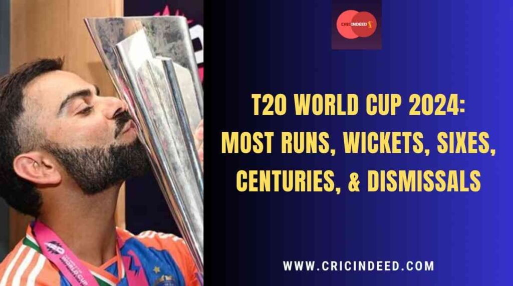 most runs wickets catches sixes in t20 world cup 2024