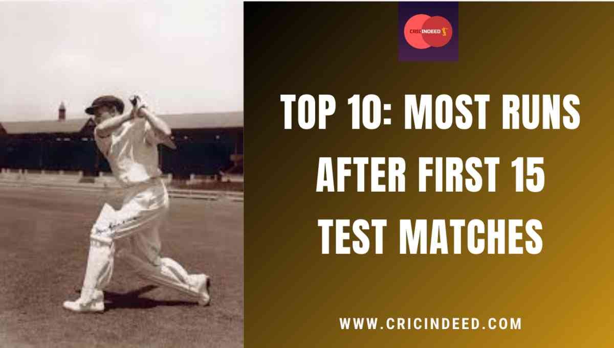 Top 10: Most Runs After First 15 Test Matches