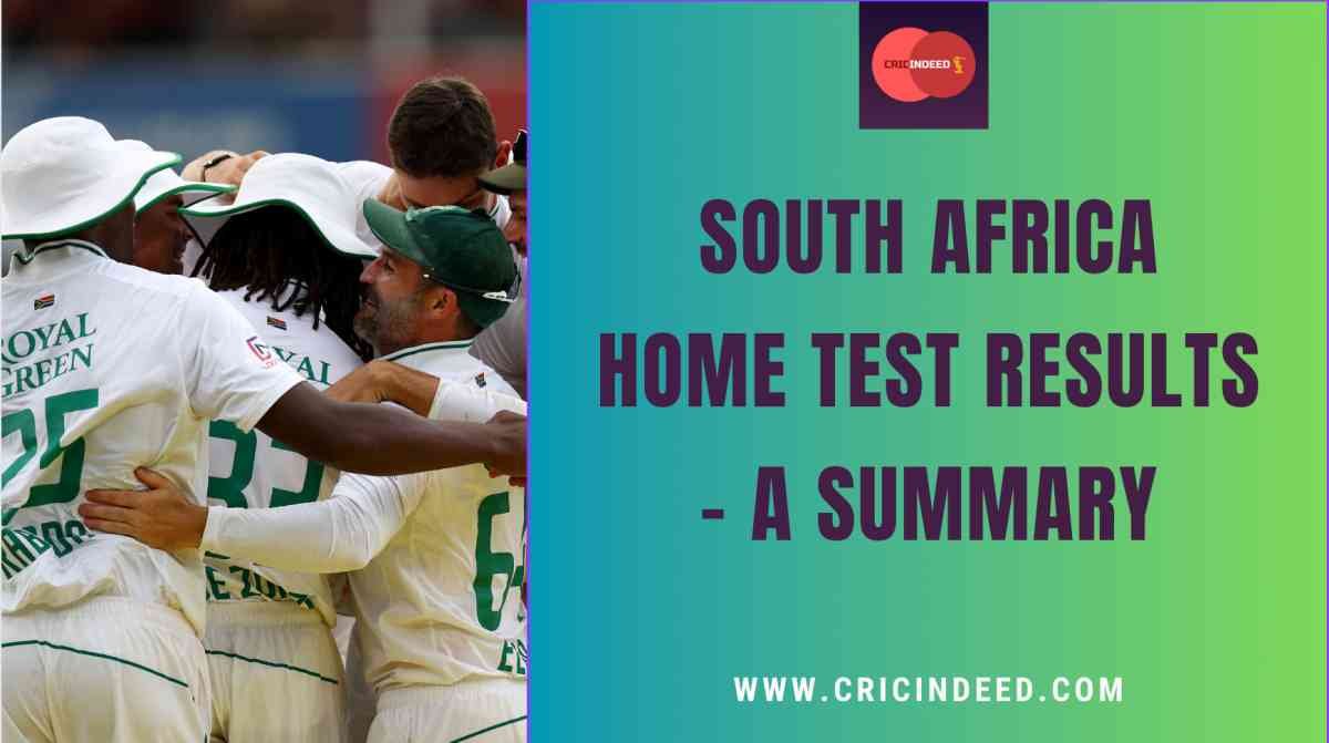 South Africa’s Test Results at Home – A Summary