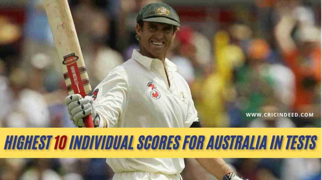 highest score for australia in tests