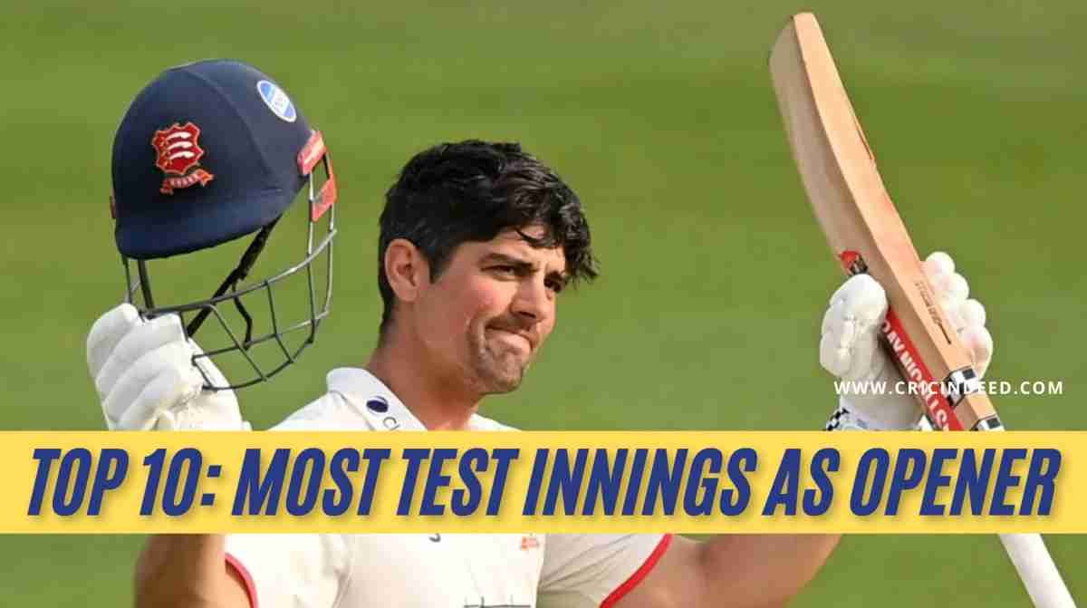 Top 10: Most Test Innings as Opener