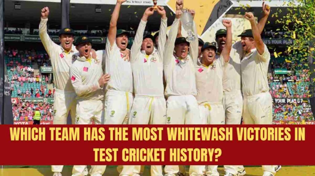 most whitewashes by a team in test cricket