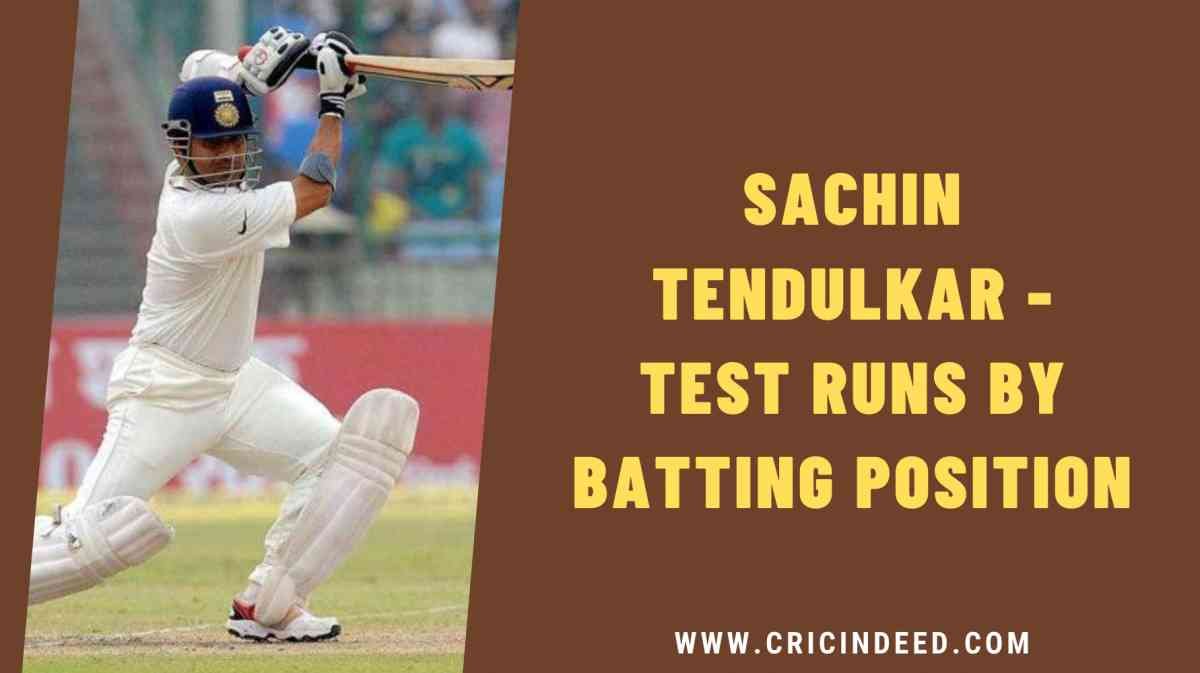 Sachin Tendulkar โ Test Runs by Batting Position