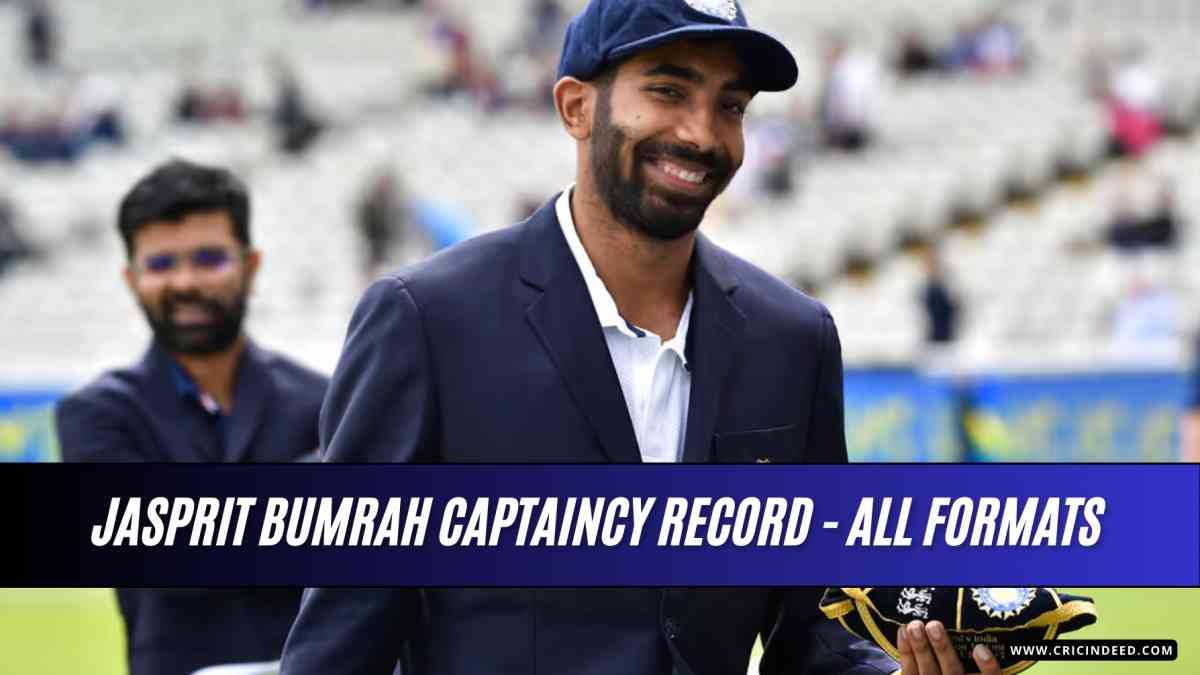 Jasprit Bumrah Captaincy Records in All Formats