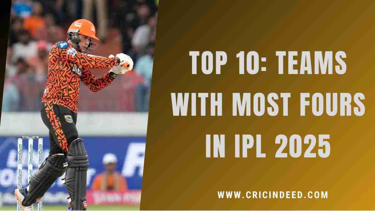 IPL 2025 Records: Teams with Most Fours