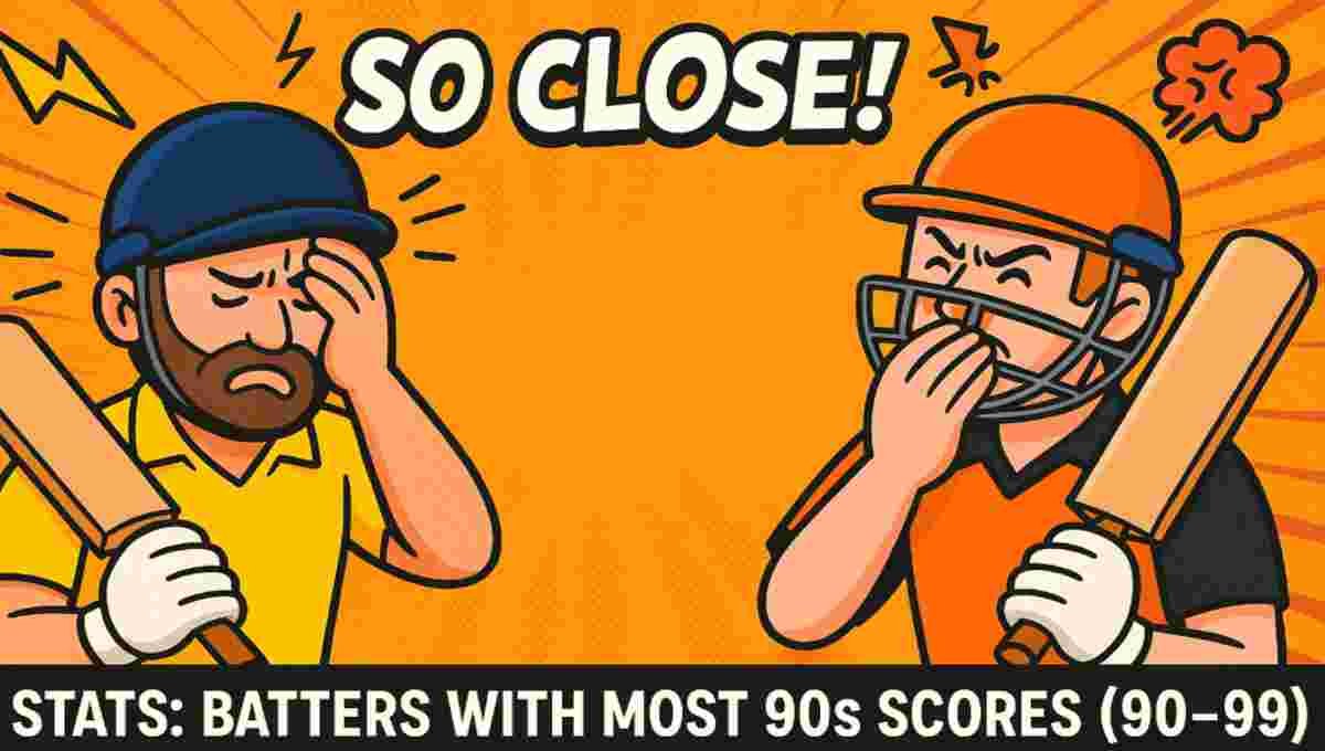 IPL Stats: Batters with Most 90s Scores (90-99)