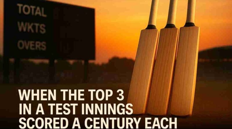 the openers and the one-down batter scoring hundred in a same Test innings