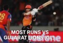 David Warner hitting boundaries vs GL in IPL