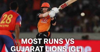 David Warner hitting boundaries vs GL in IPL