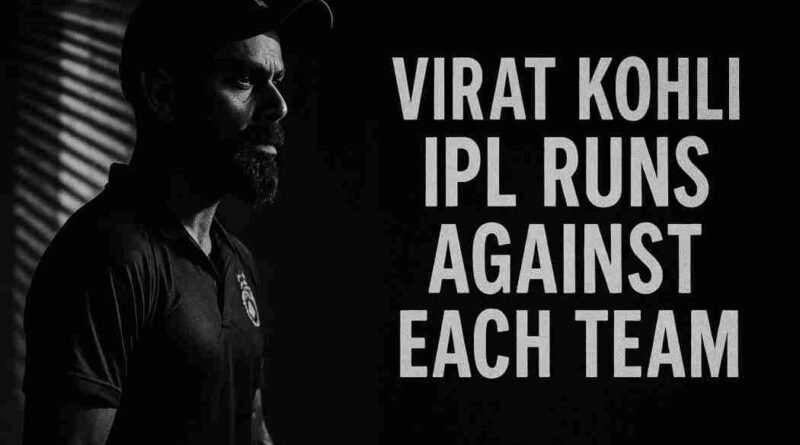 virat kohli scoring how many runs against each ipl side
