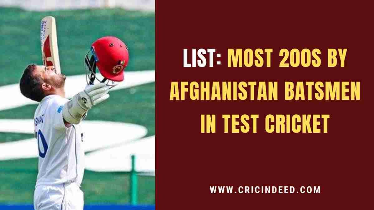 Most Test Double Centuries by Afghanistan Batters