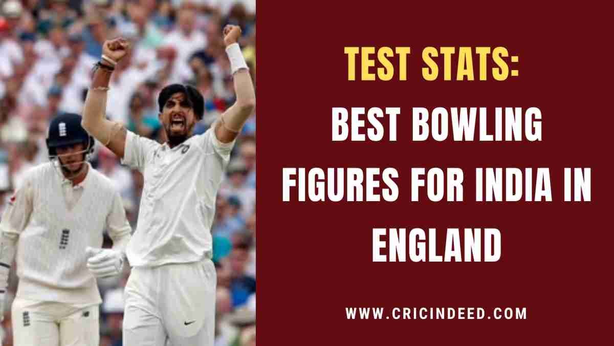 Best Bowling Figures by Indian Bowlers in England in Test
