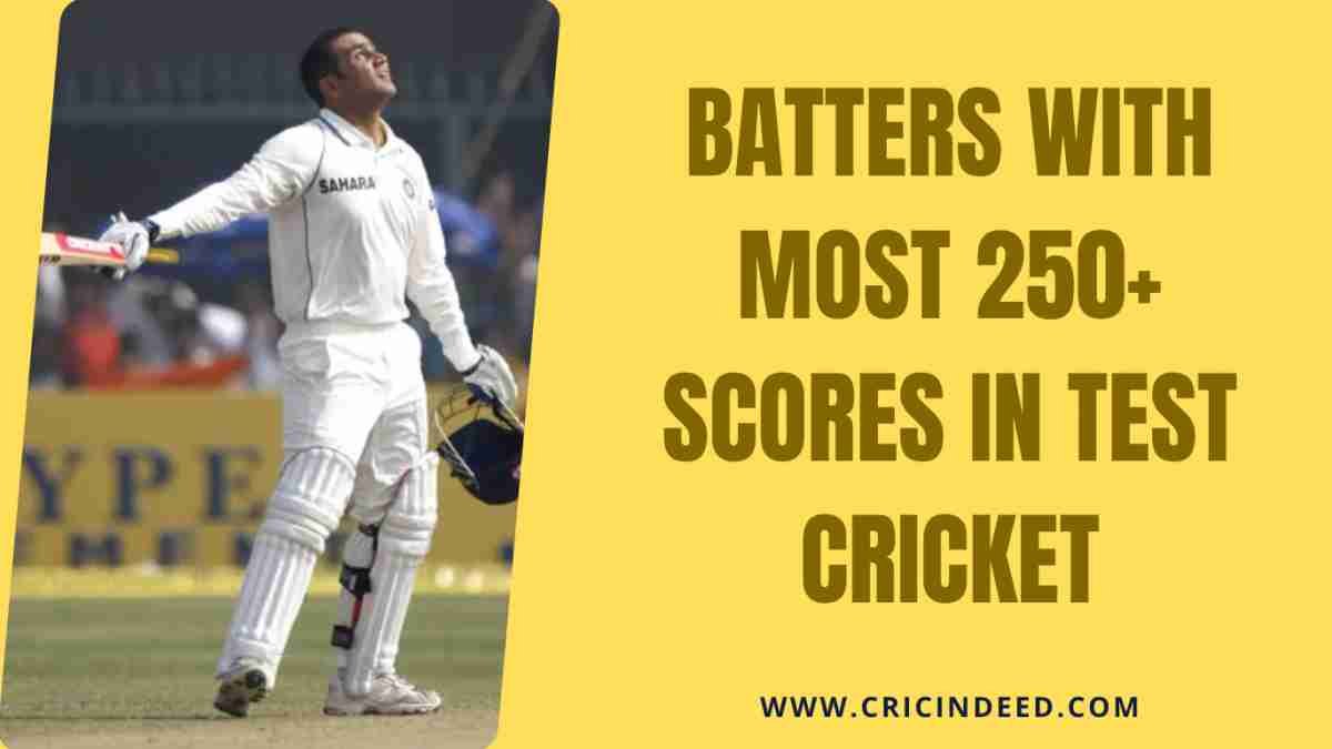 Batters with Most 250+ Scores in Test Cricket