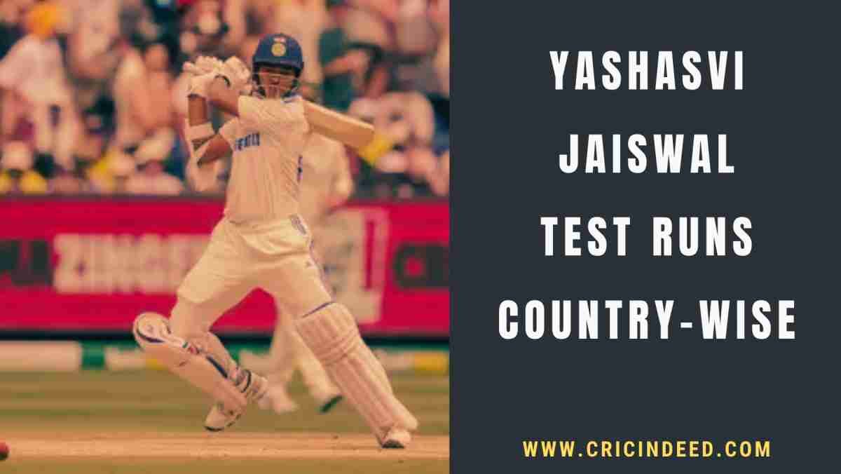 Yashasvi Jaiswal: Test Runs Breakdown by Country