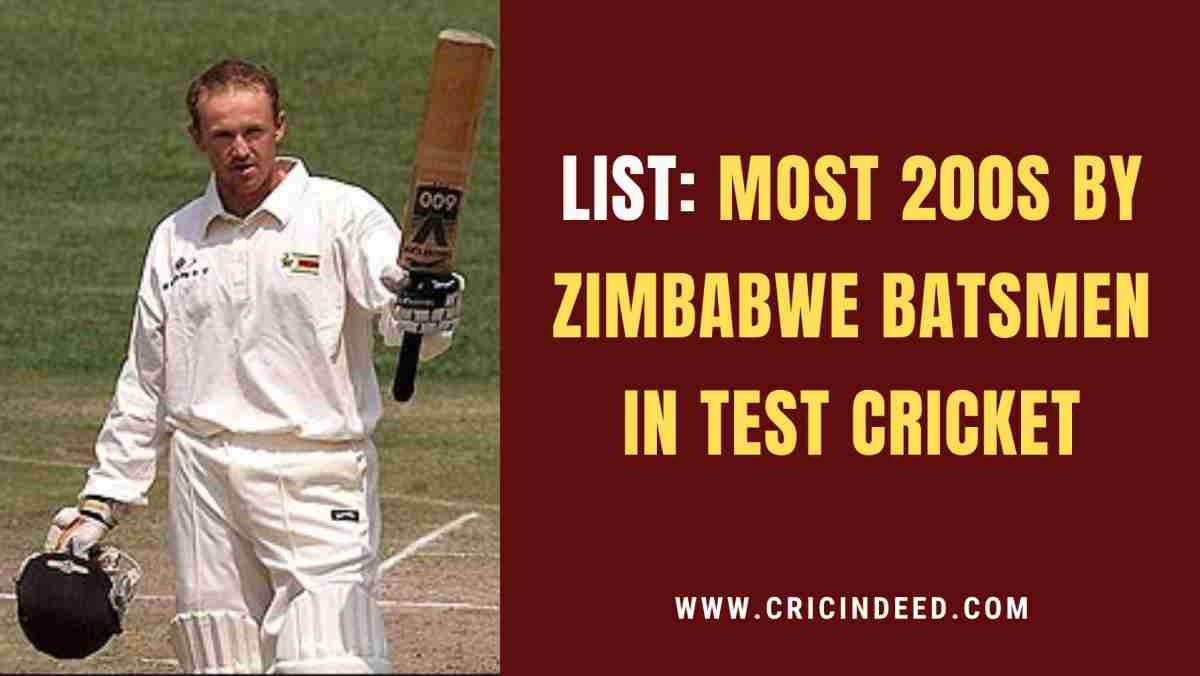 Most Test Double Centuries by Zimbabwe Batters