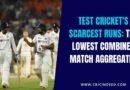 Indian openers walk off after a win in a test match which had one of the lowest match aggregates from both sides