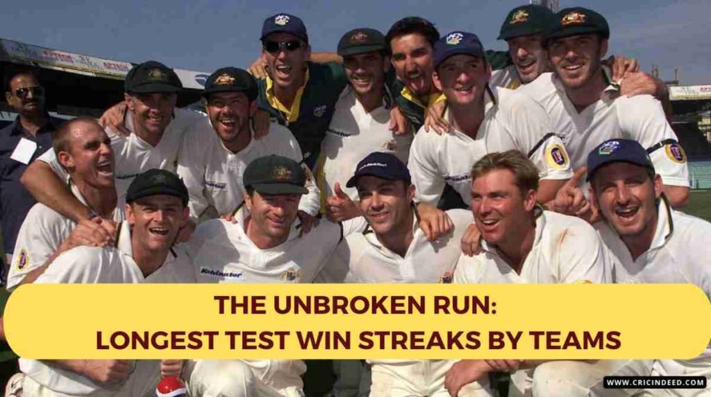 australian team that won 16 consecutive test matches a world record