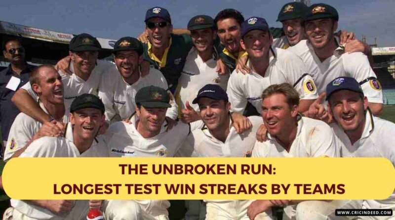 australian team that won 16 consecutive test matches a world record