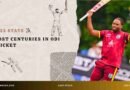 Keacy Carty celebrating his ODI century in a 2025 match
