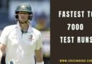 steve smith in the test match which he crossed 7000 test runs