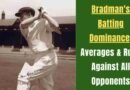 Bradman hitting a boundary vs england in test
