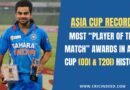 virat kohli with a man of the match award in an Asia cup match