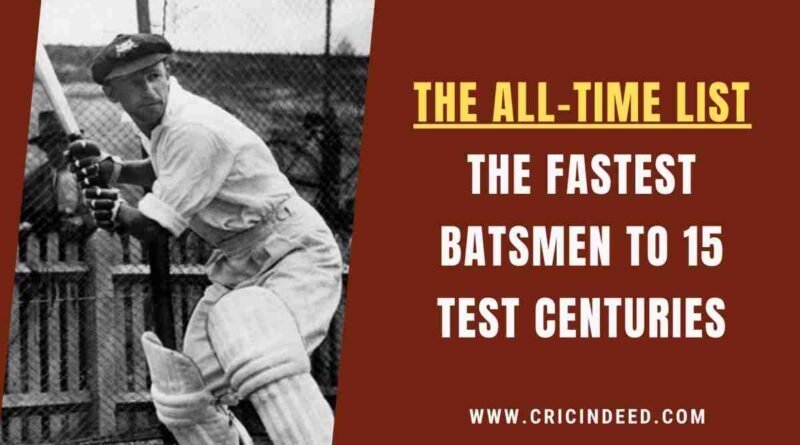fastest batter to 15 100s in test