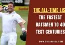 fastest batter to 40 100s in test