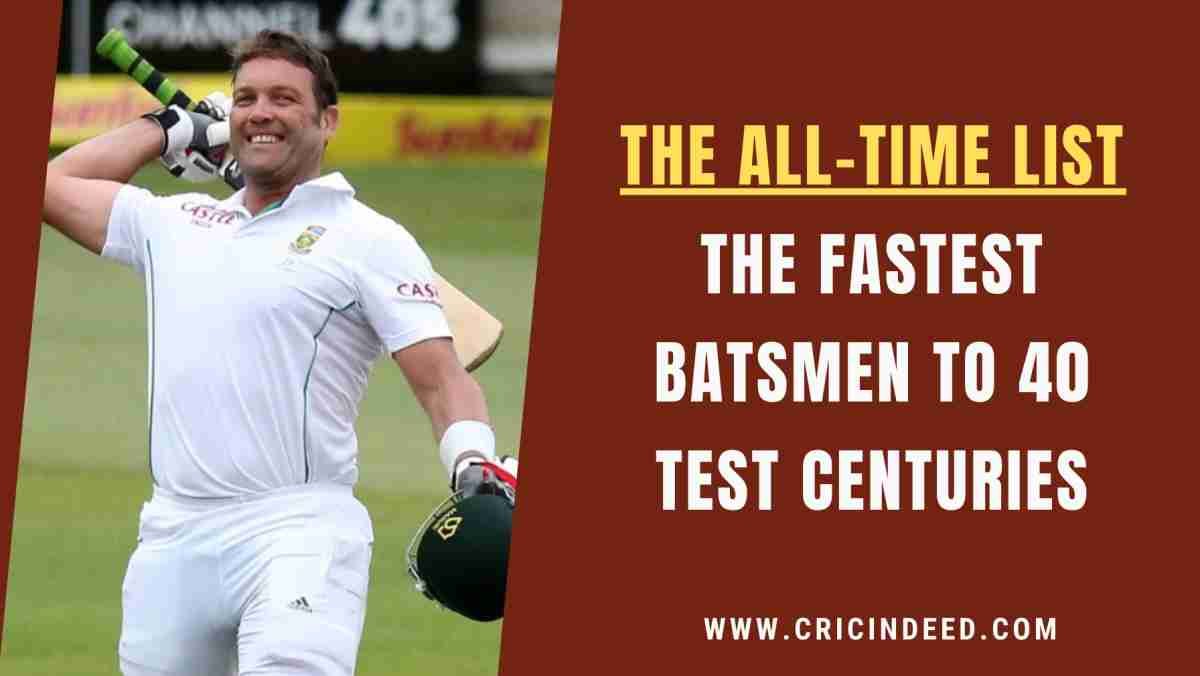 Fastest to 40 Test Centuries