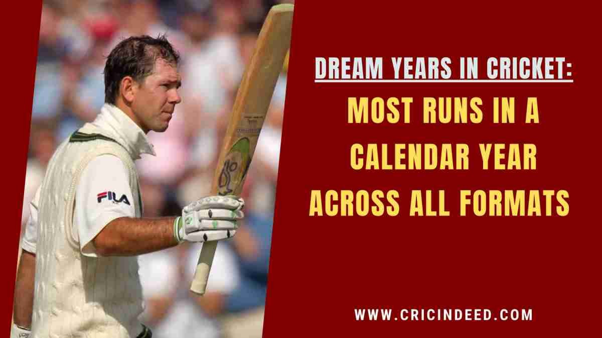 Most Runs in a Calendar Year in All Formats