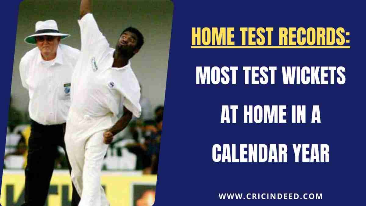 Most Test Wickets at Home in a Calendar Year