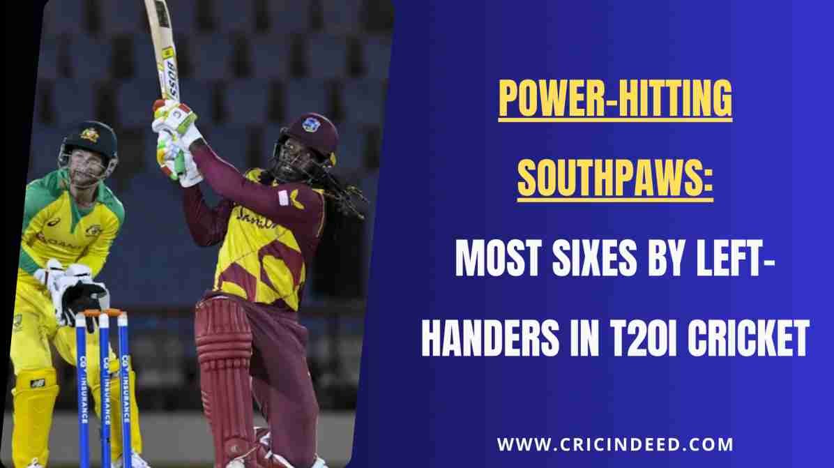 Most Sixes by Left-Handers in T20I Cricket
