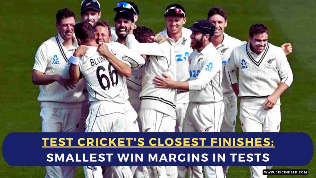 Smallest Win Margins by Runs in Test Cricket