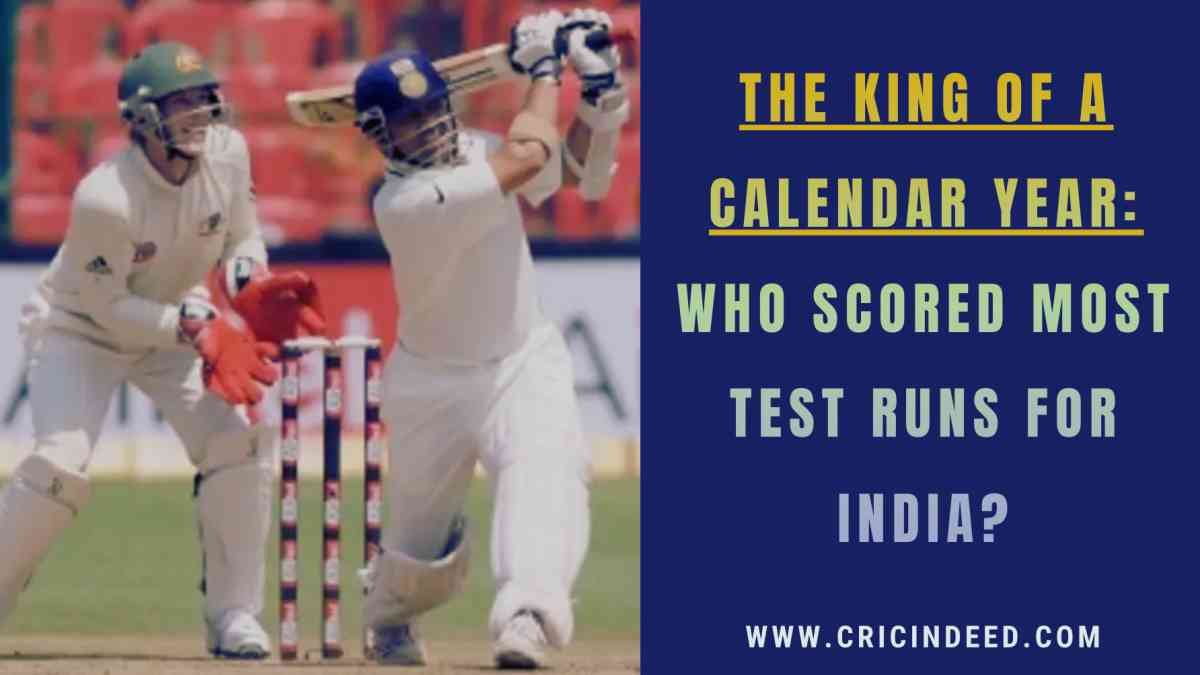Most Test Runs for India in a Calendar Year
