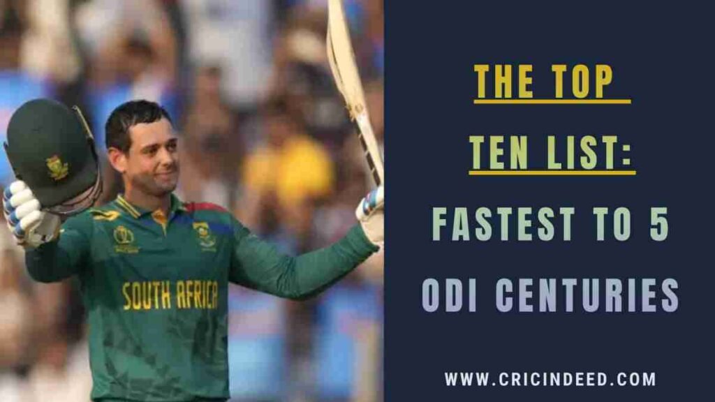 quinton de kock 5 odi 100