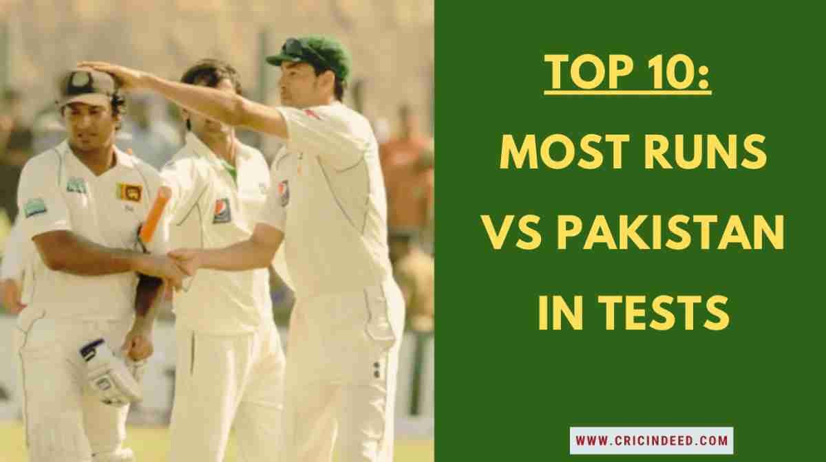 Most Test Runs Against Pakistan