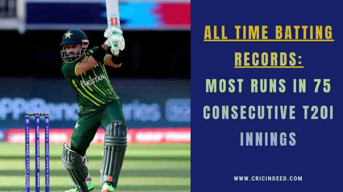 Most Runs in 75 Consecutive T20I Innings
