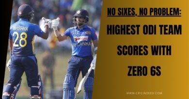 Sri lanka scored 345 runs without hitting a single six