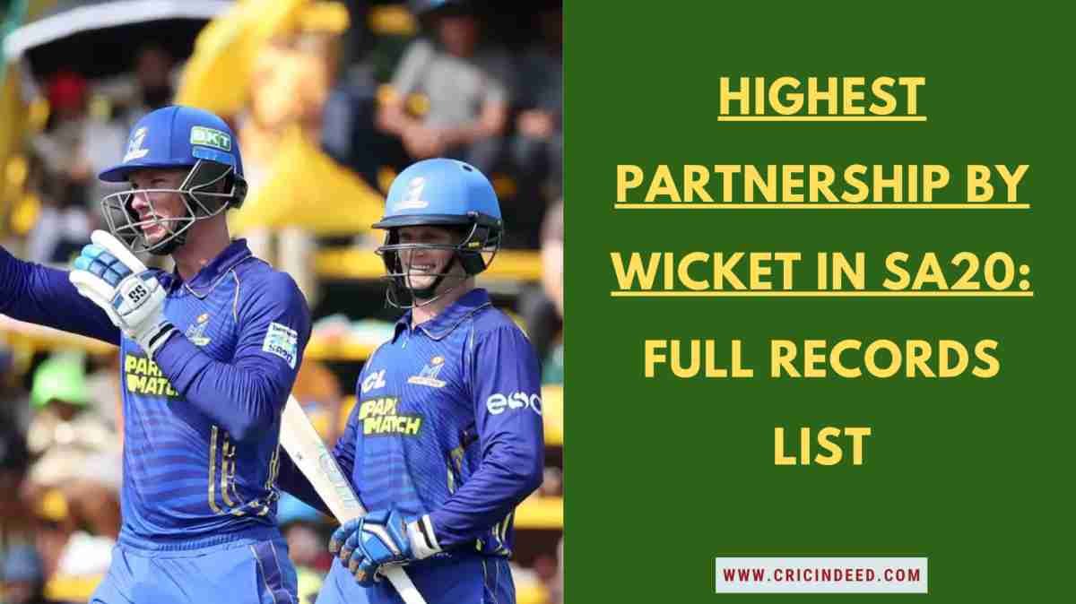 SA20 Stats: Highest Partnerships