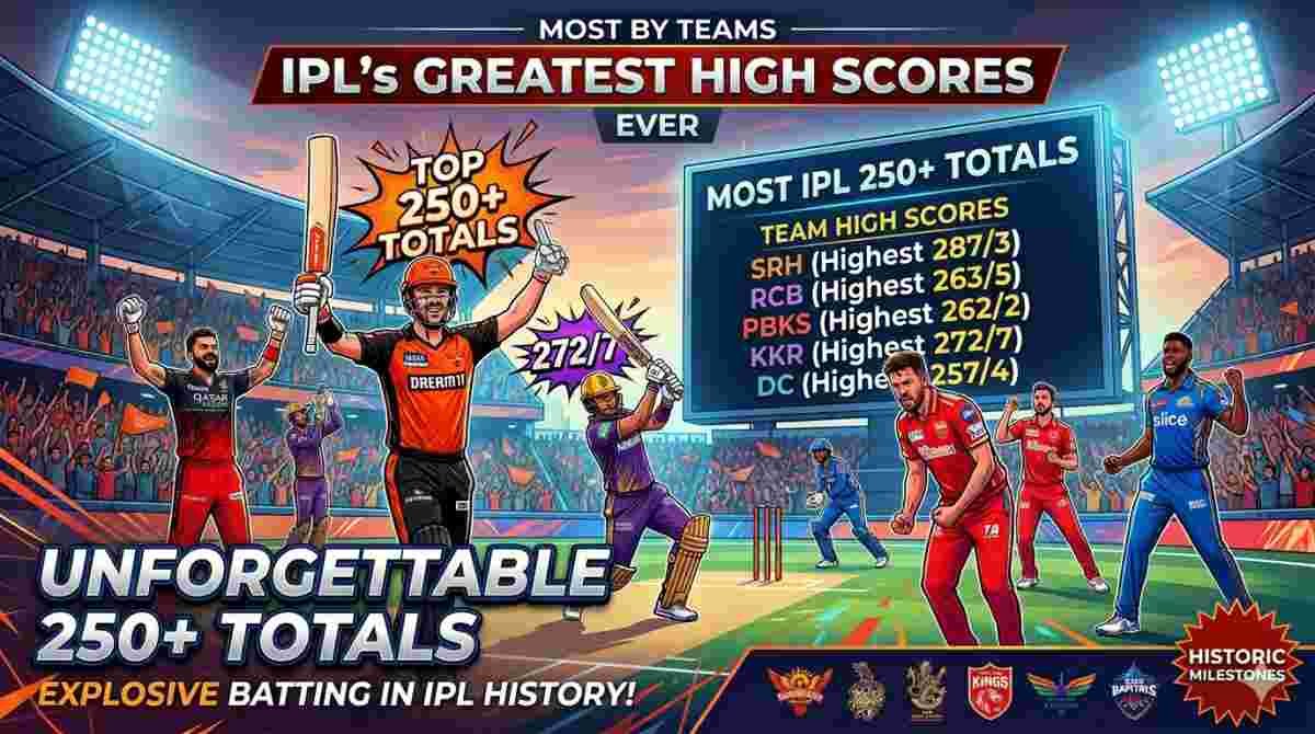 Most 250+ Totals by Teams in IPL