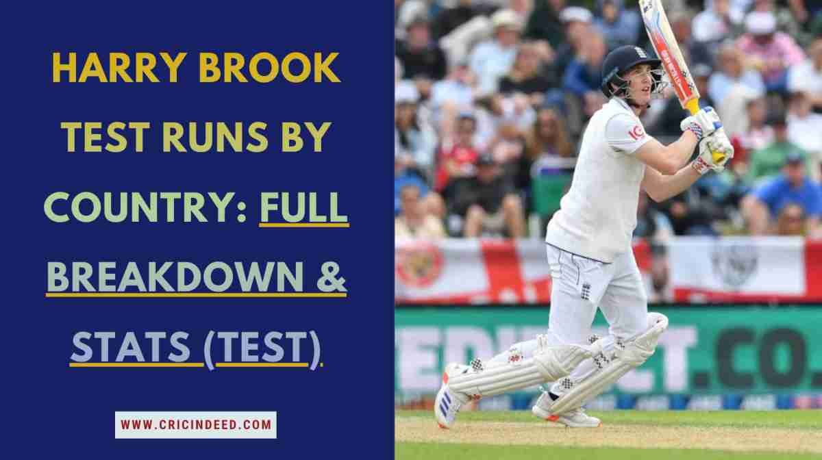 Harry Brook Test Runs by Country